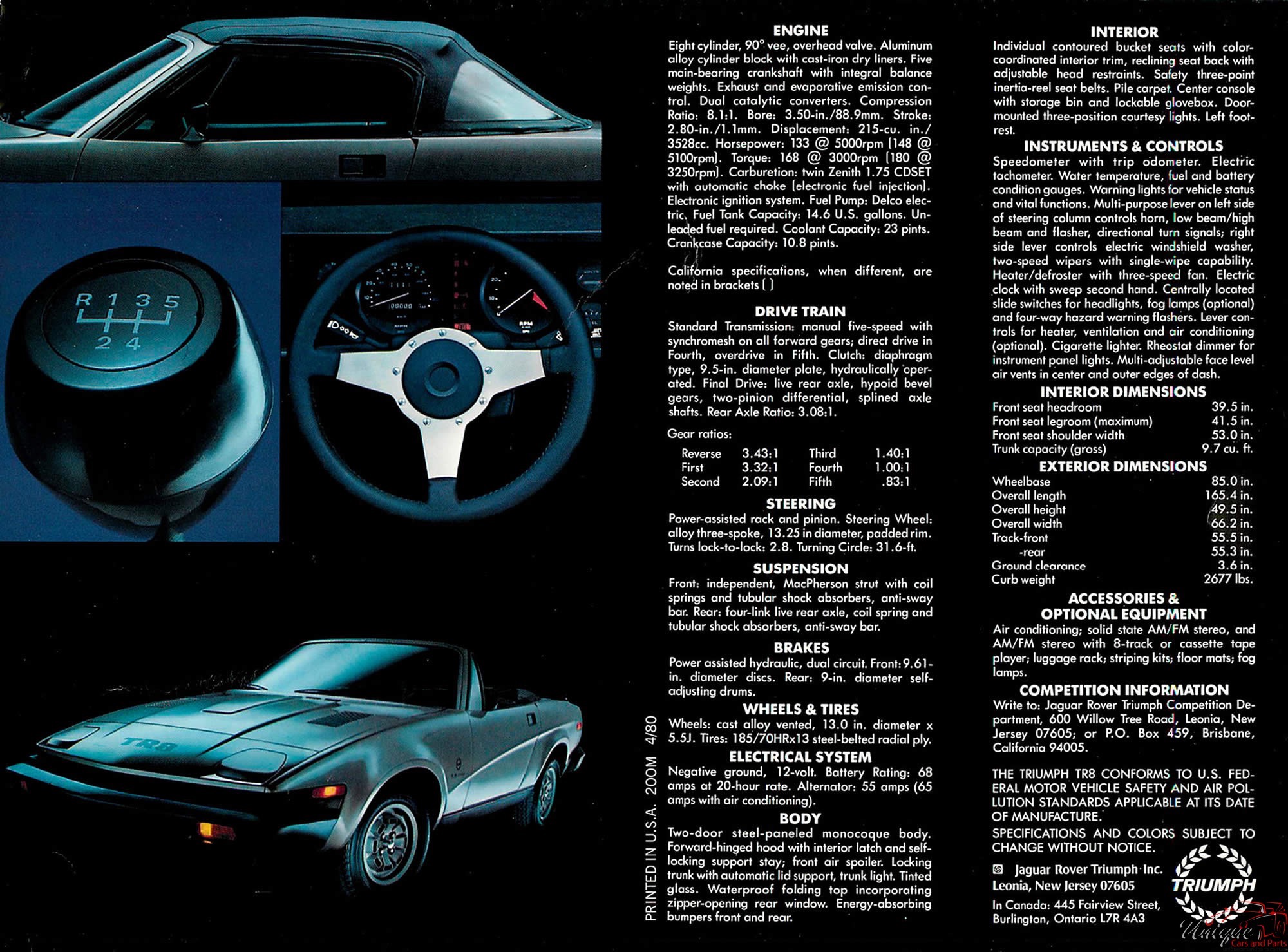 1980 Triumph TR8 Brochure Page 3